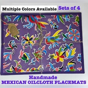 Handmade Mexican oilcloth placemats set of 4